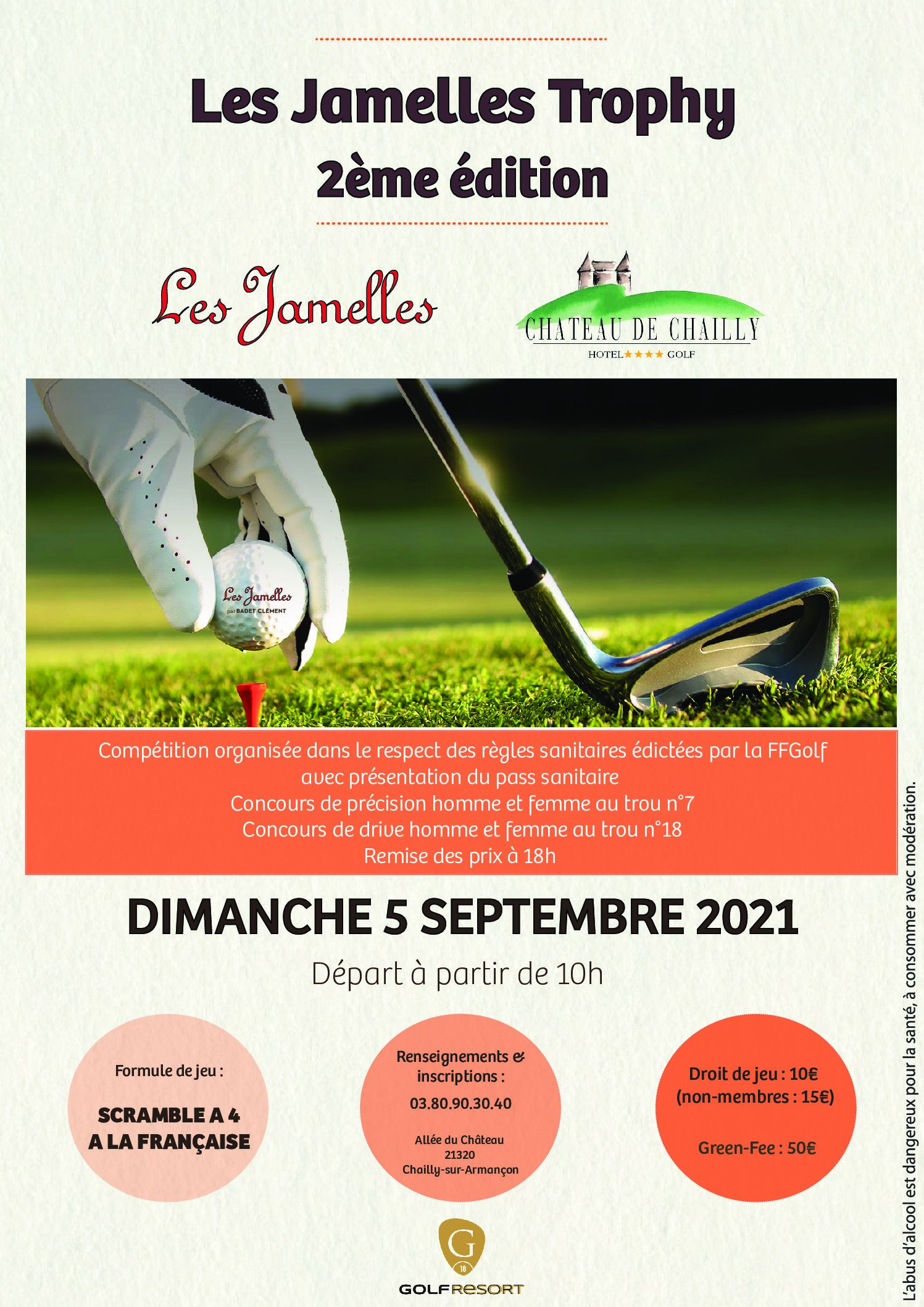Compétitions Les Jamelles Trophy – 5 Septembre – Scramble à 4 à la française